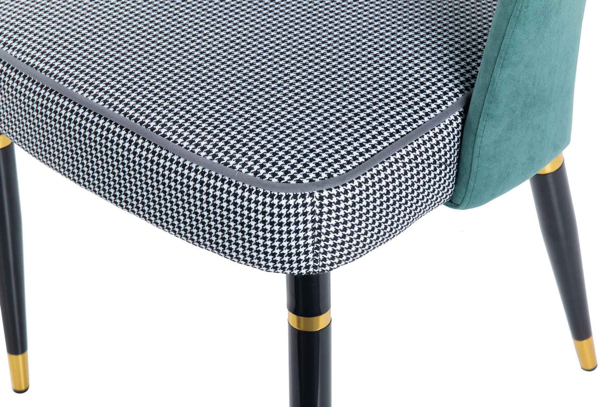 Chaise de velours vert Houston 56x58x83 cm