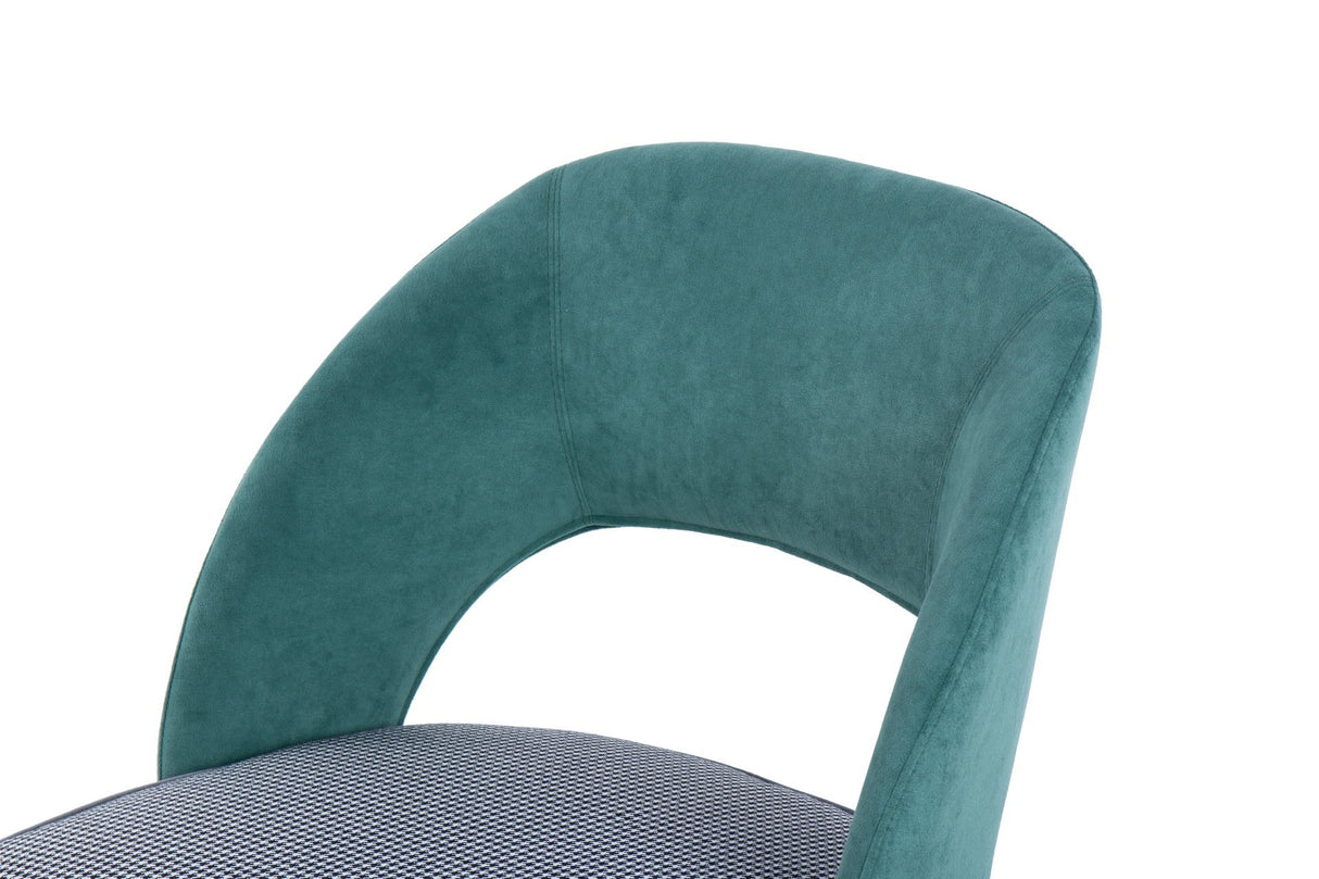 Chaise de velours vert Houston 56x58x83 cm