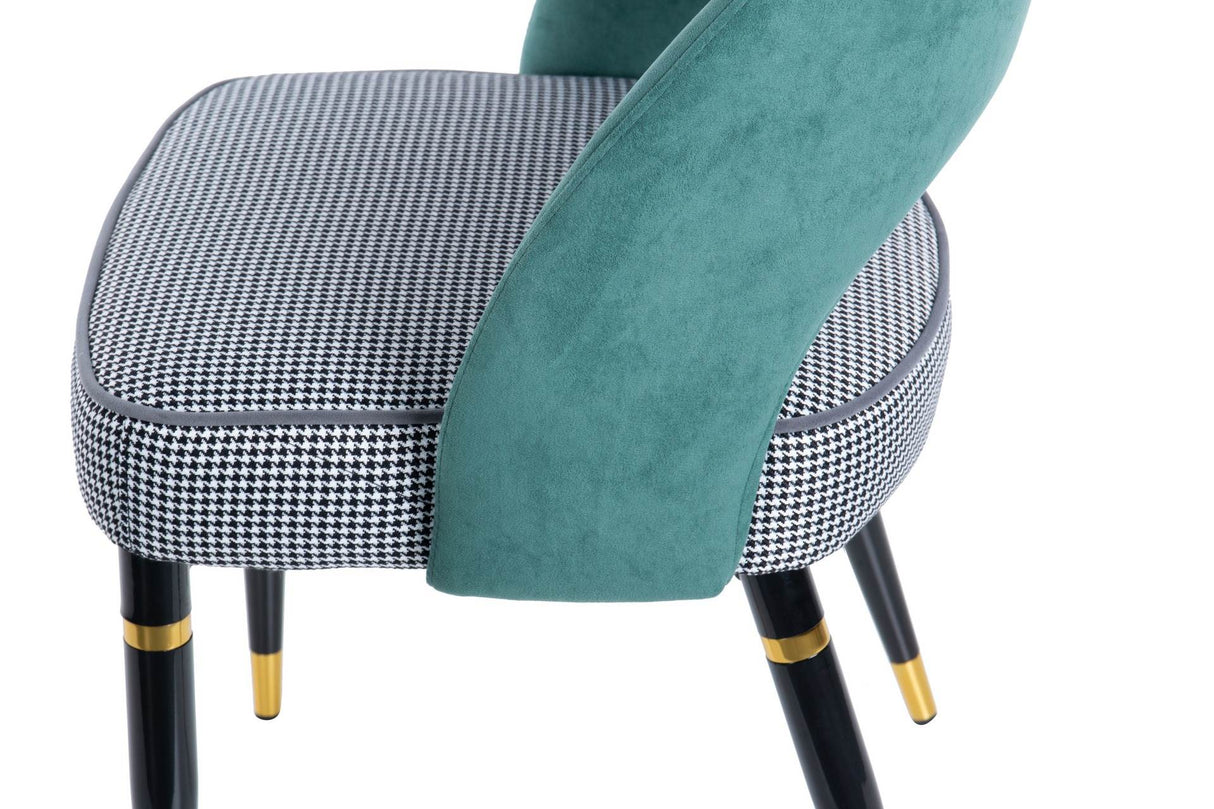 Chaise de velours vert Houston 56x58x83 cm