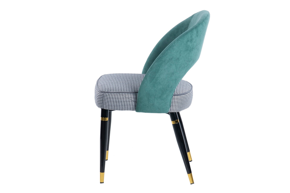 Chaise de velours vert Houston 56x58x83 cm