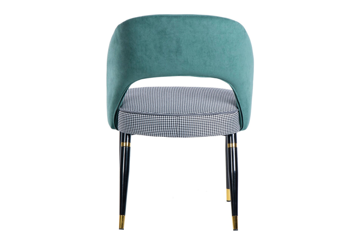 Chaise de velours vert Houston 56x58x83 cm