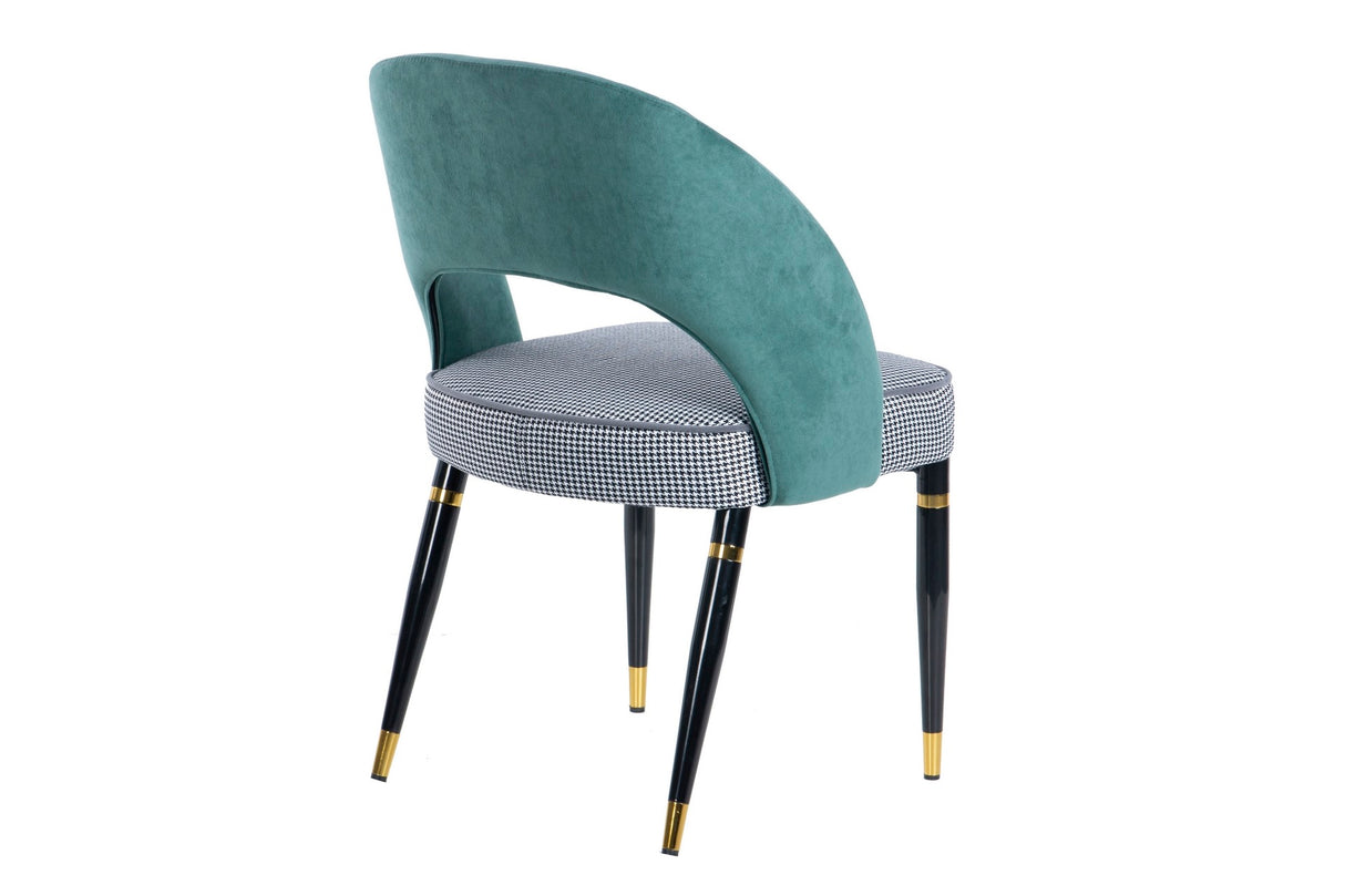Chaise de velours vert Houston 56x58x83 cm