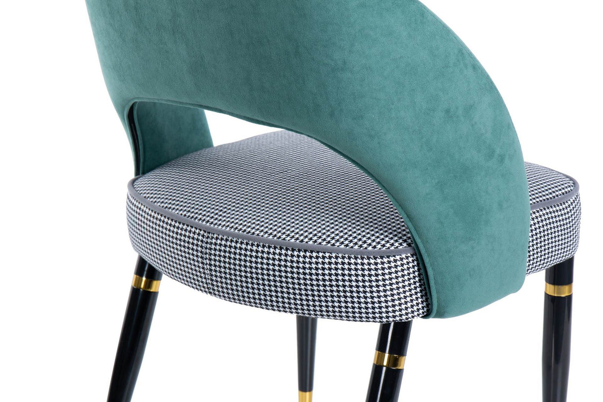 Chaise de velours vert Houston 56x58x83 cm