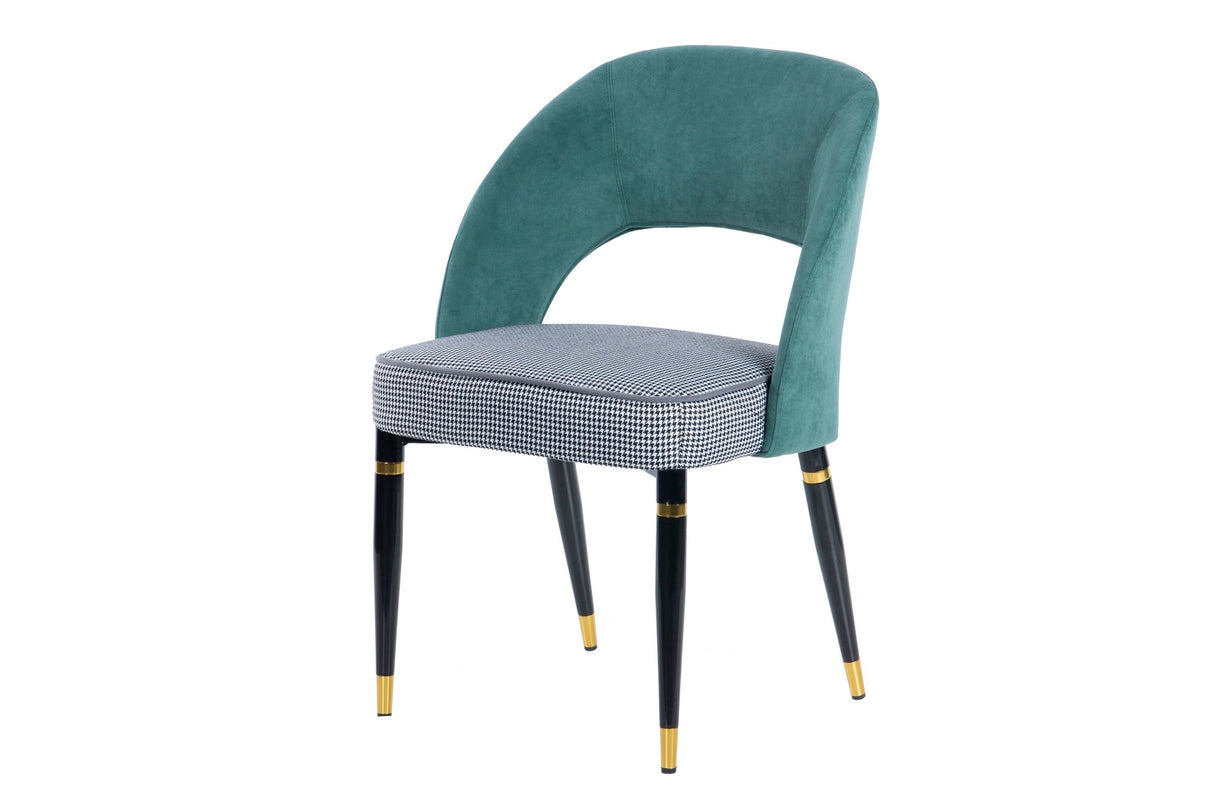 Chaise de velours vert Houston 56x58x83 cm