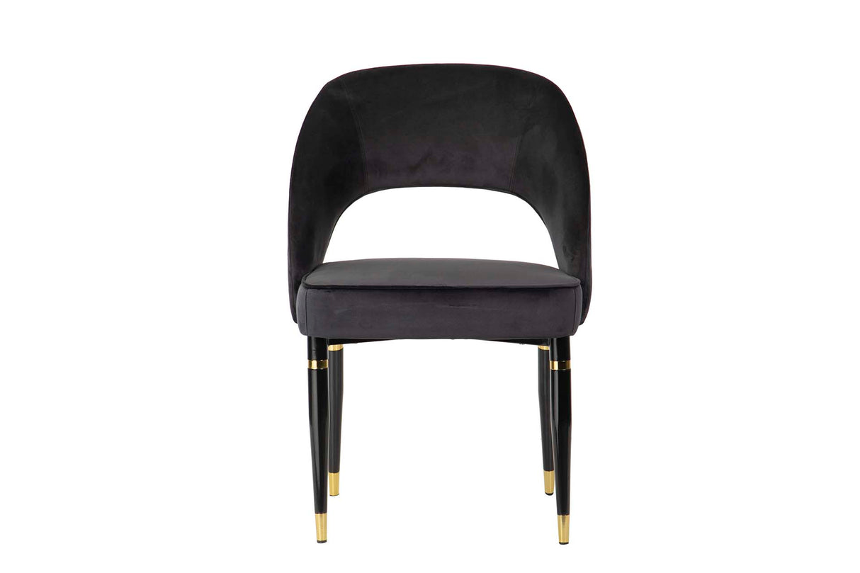 Chaise de velours noir de Houston 56x58x83 cm