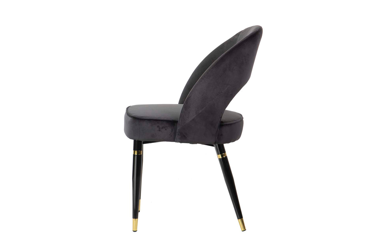 Chaise de velours noir de Houston 56x58x83 cm