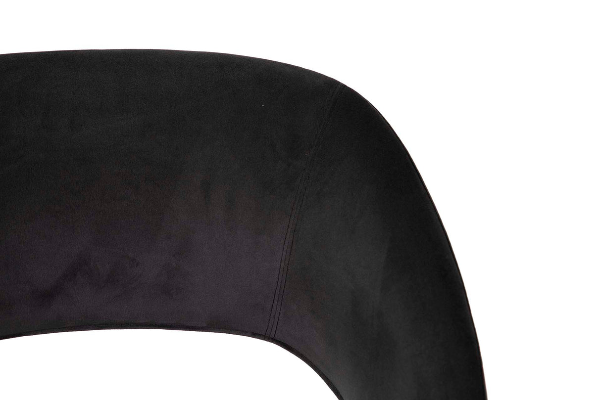 Chaise de velours noir de Houston 56x58x83 cm