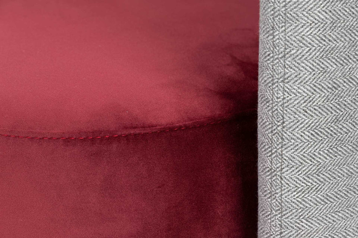 SILLON VELVET ROJO GRIS TULSA 70x80x81 CM