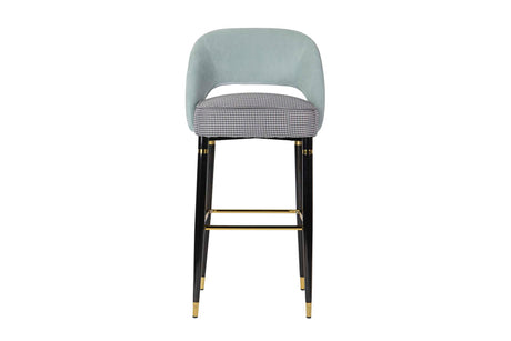 Tabouret de velours bleu norfolk 51x53x102 cm