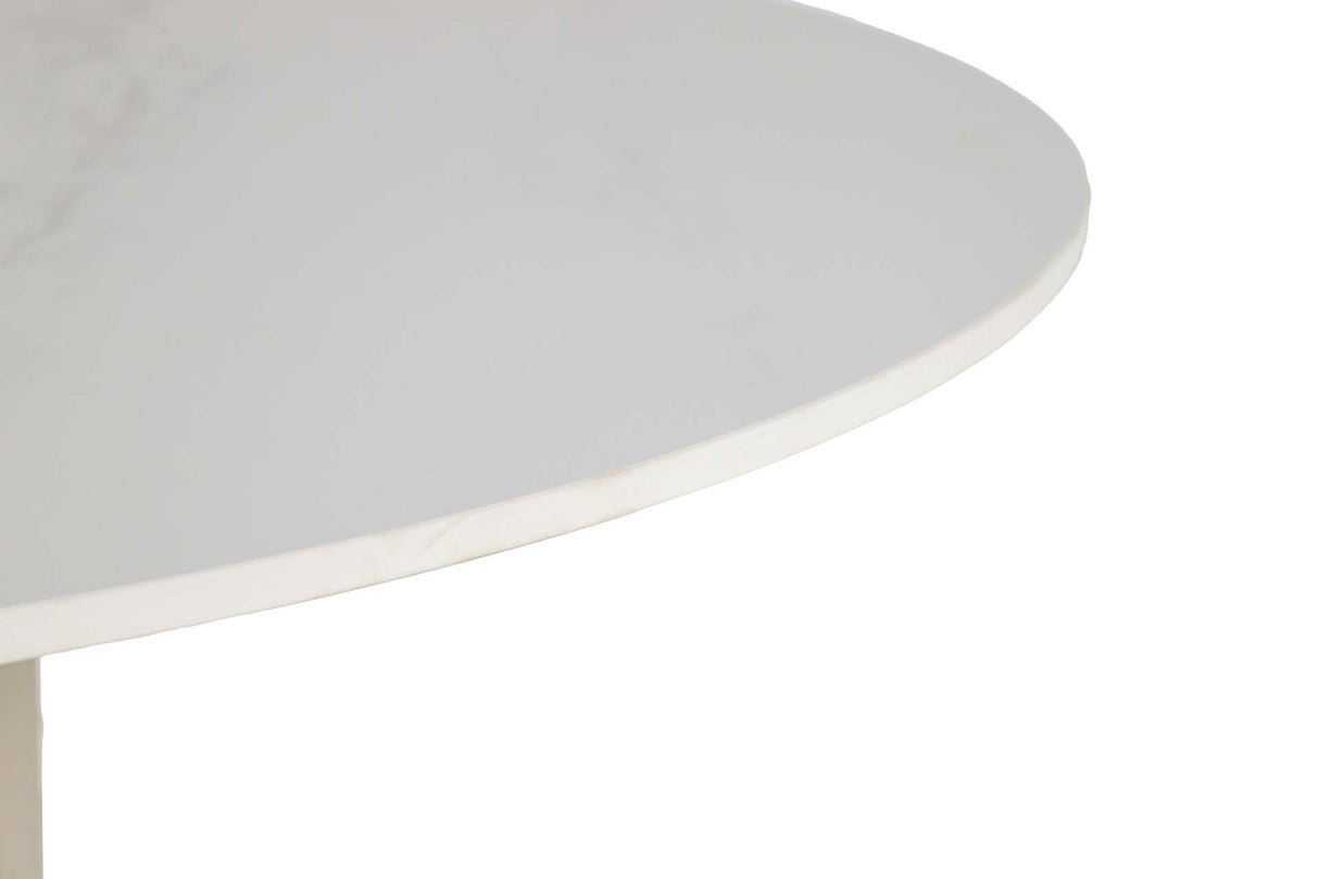 Table à manger en pierre blanche orizaba 120x120x77 cm