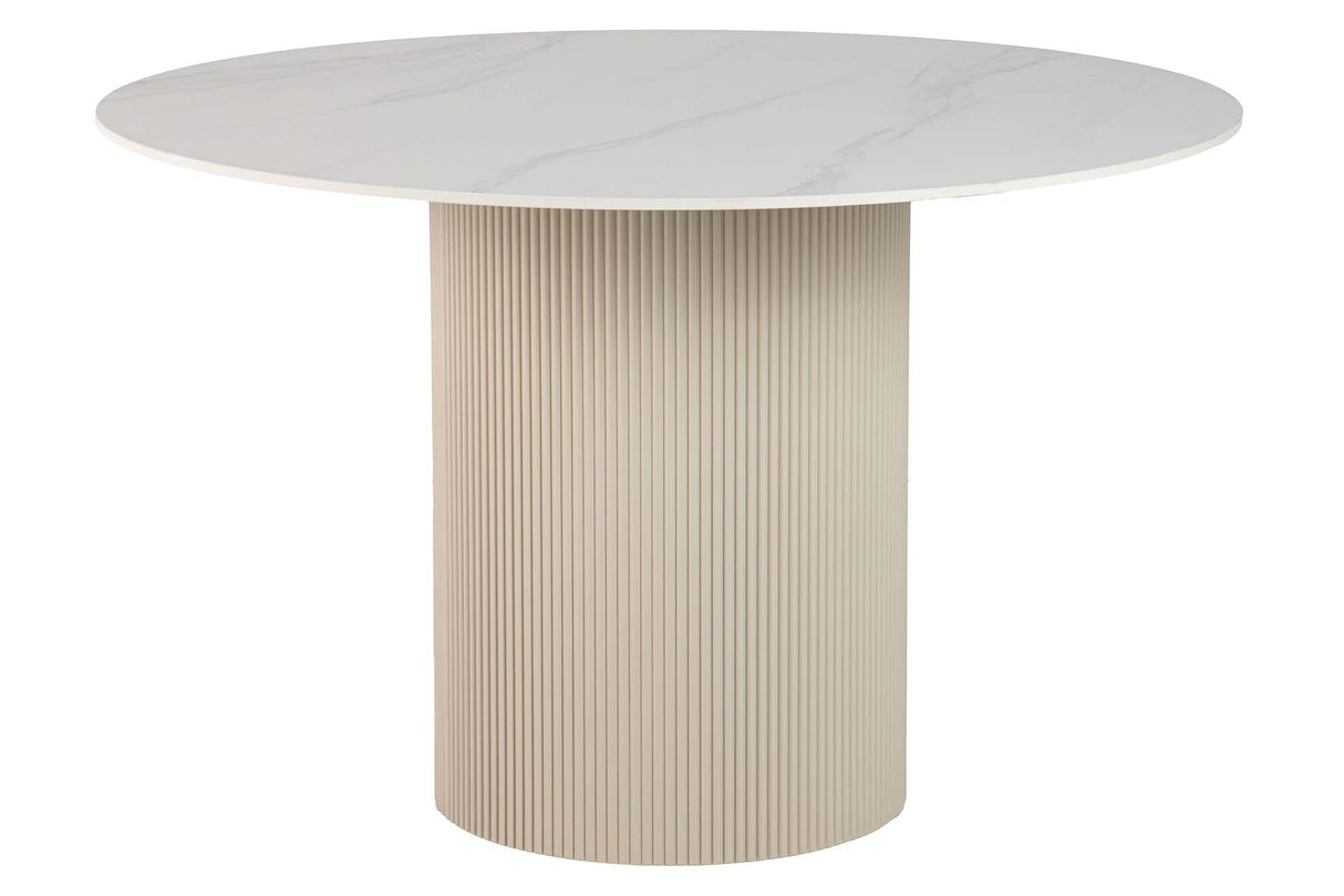 Table à manger en pierre blanche orizaba 120x120x77 cm