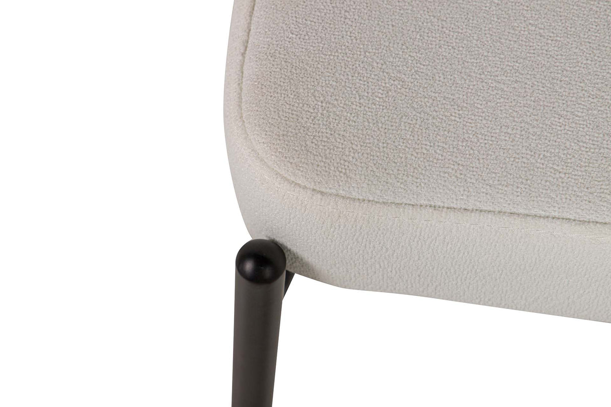 Black Metall Polyester Stuhl Rhodes 55x55x79 cm