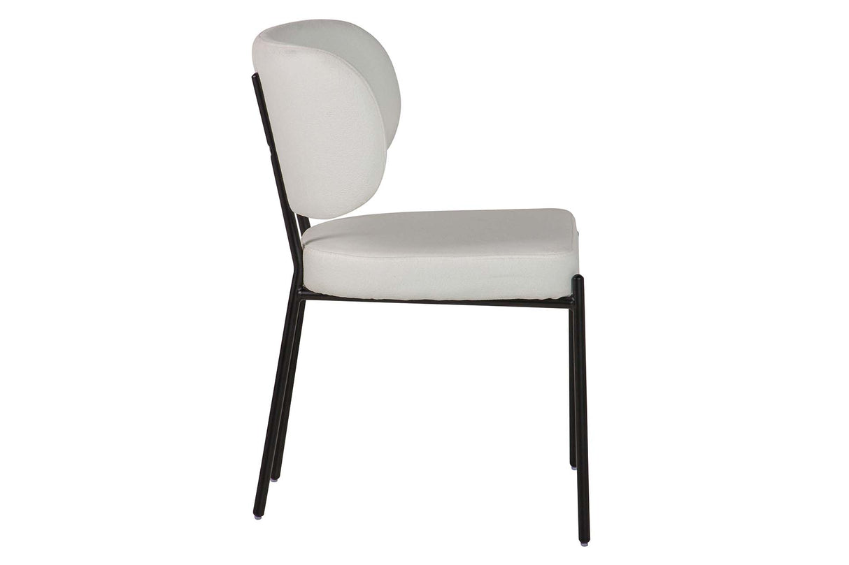 Black Metall Polyester Stuhl Rhodes 55x55x79 cm