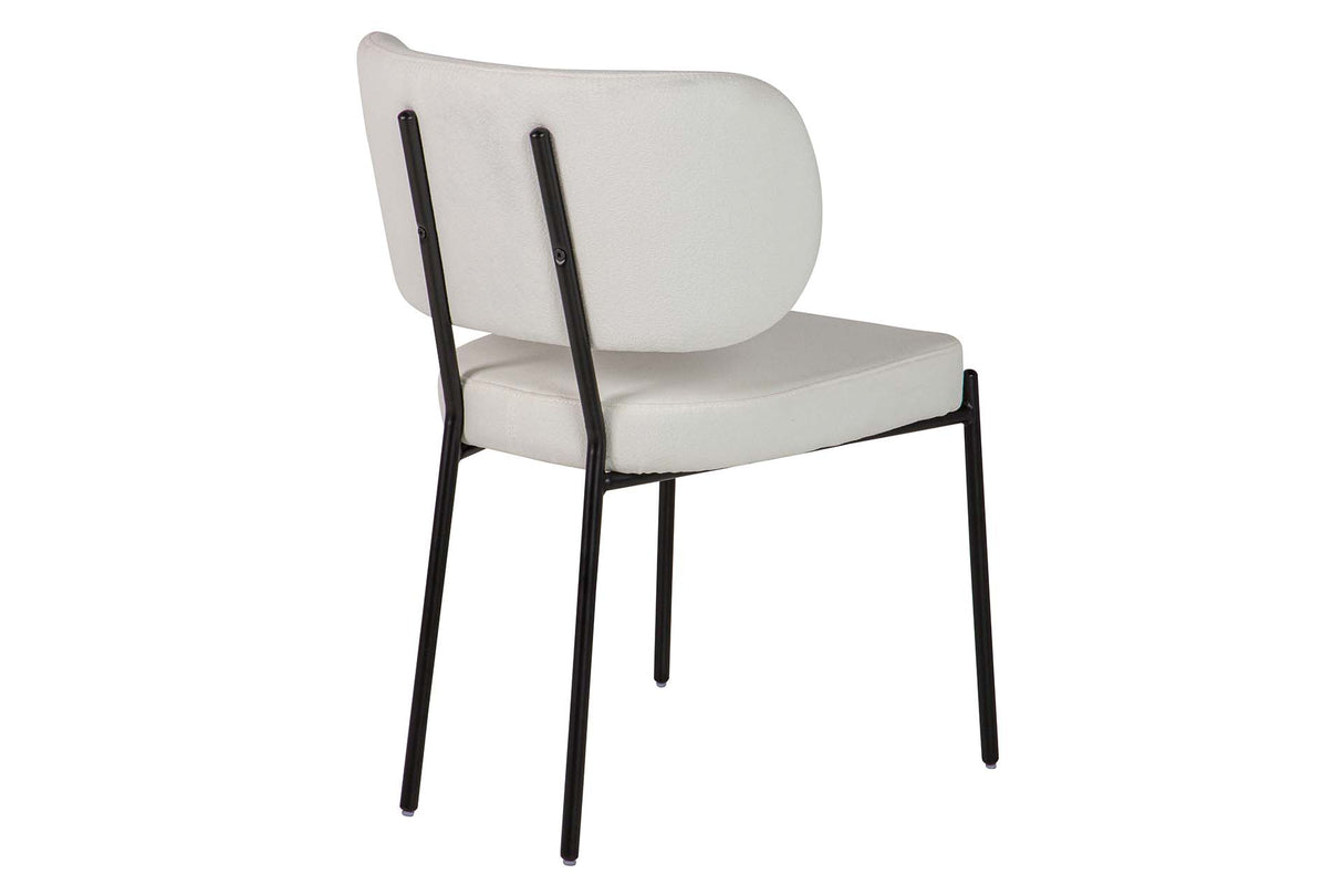 Black Metall Polyester Stuhl Rhodes 55x55x79 cm