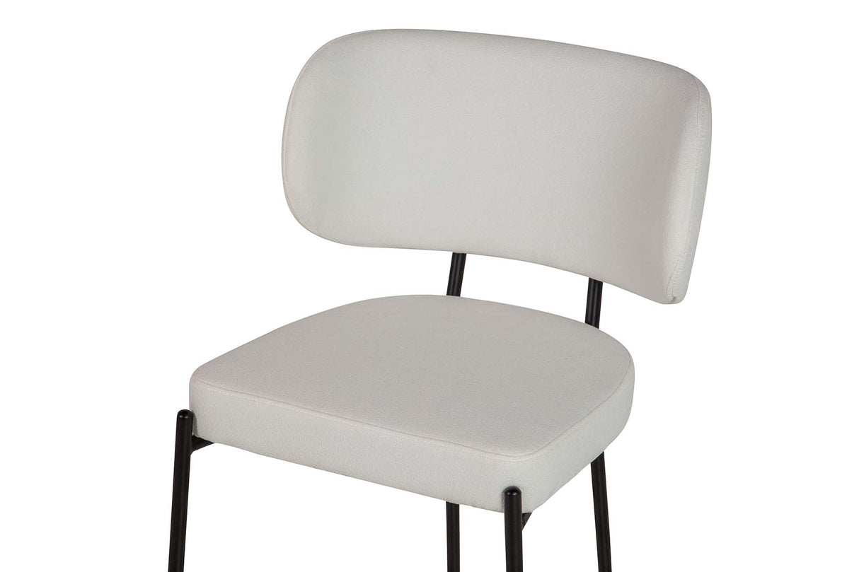 Black Metall Polyester Stuhl Rhodes 55x55x79 cm