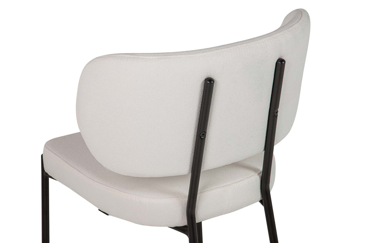 Black Metall Polyester Stuhl Rhodes 55x55x79 cm