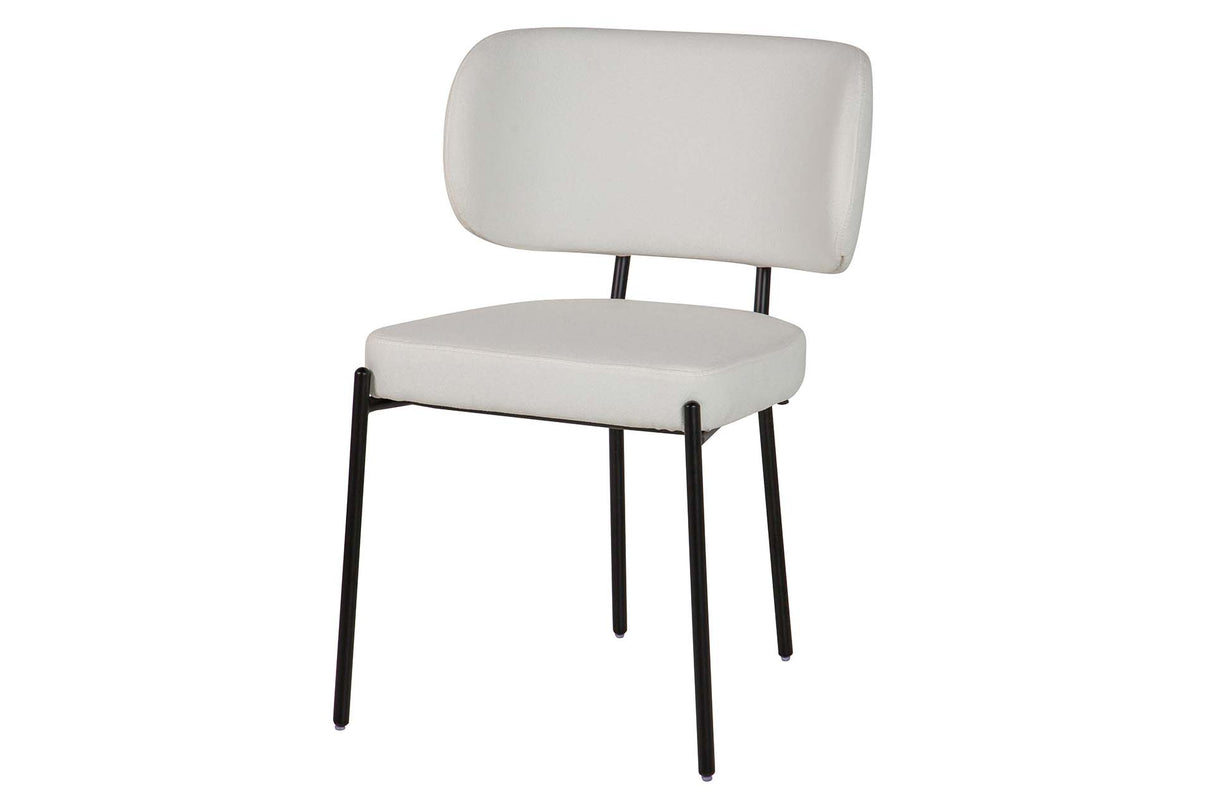 Black Metall Polyester Stuhl Rhodes 55x55x79 cm