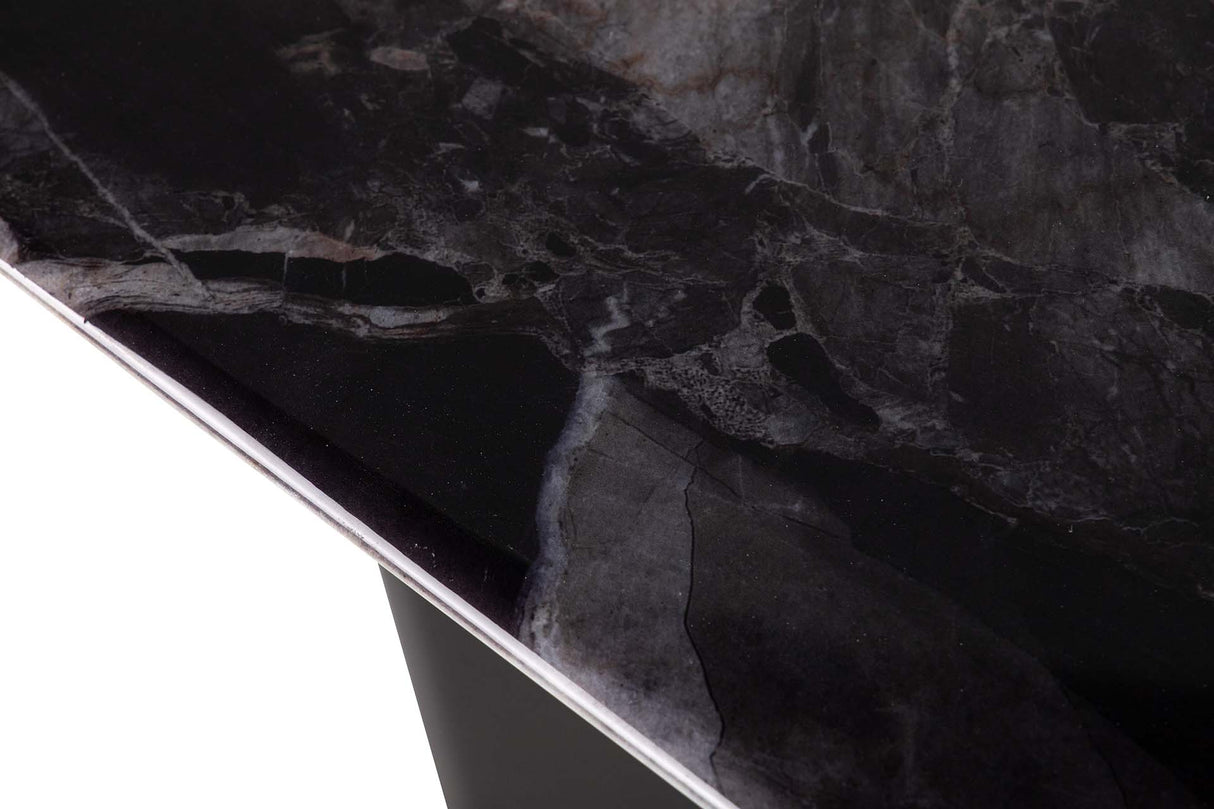 Tableau à manger en pierre de chêne en brûlure 180x90x76 cm