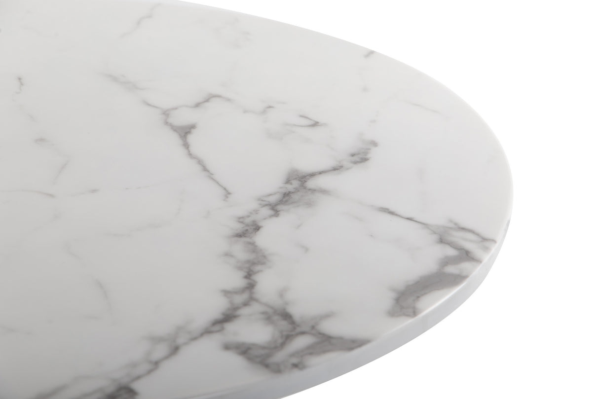 Mesa de jantar em aço inoxidável e mármore de Brampton 80x80x75 cm