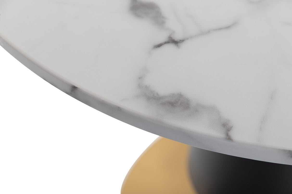 Mesa de jantar em aço inoxidável e mármore de Brampton 80x80x75 cm