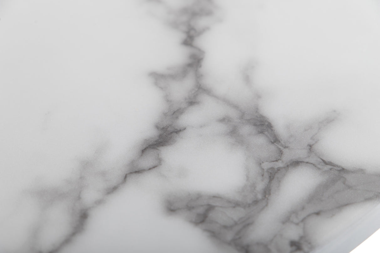 Mesa de jantar em aço inoxidável e mármore de Brampton 80x80x75 cm