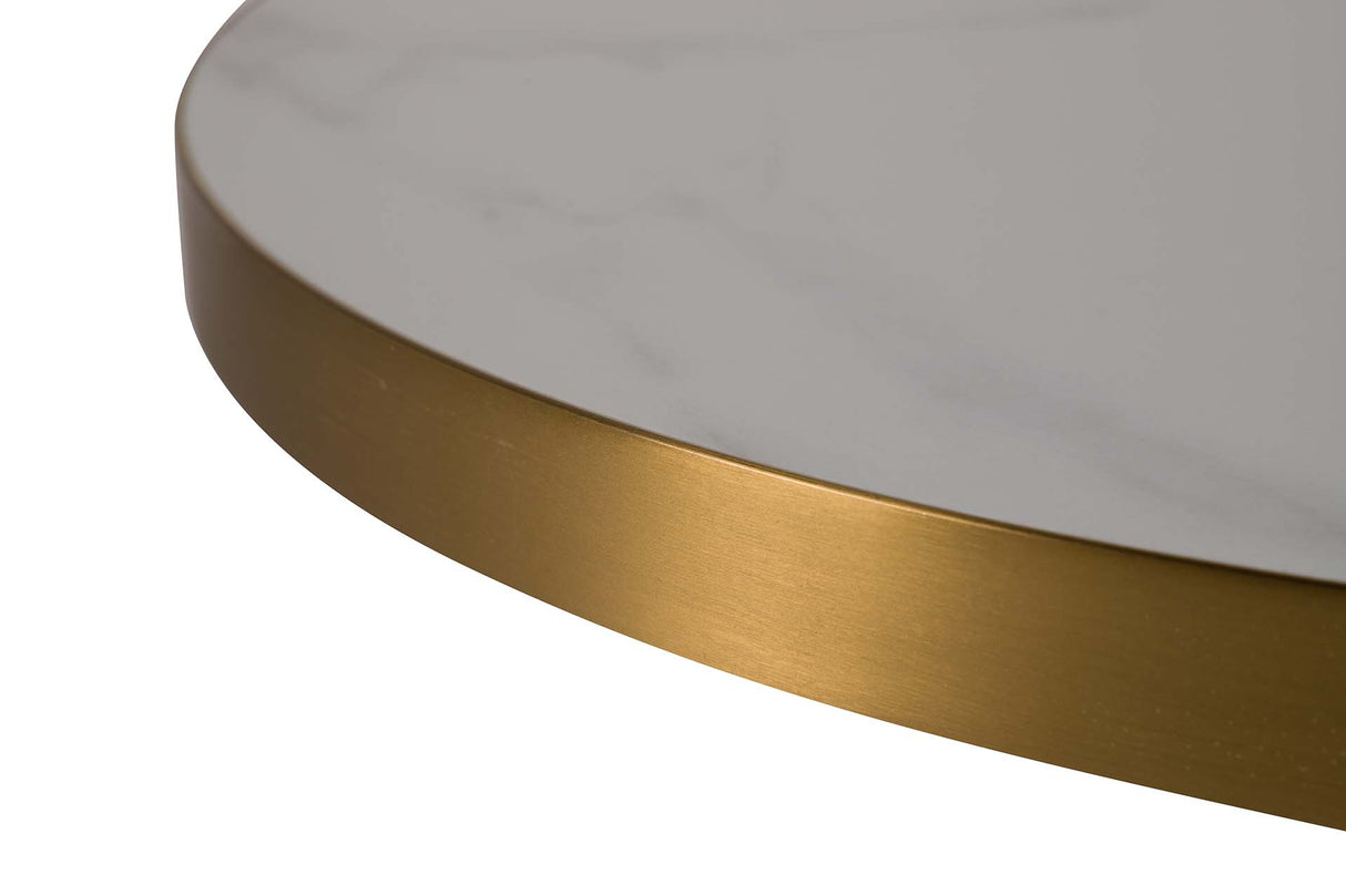 Table à manger en pierre en acier inoxydable Quena 80x80x75 cm