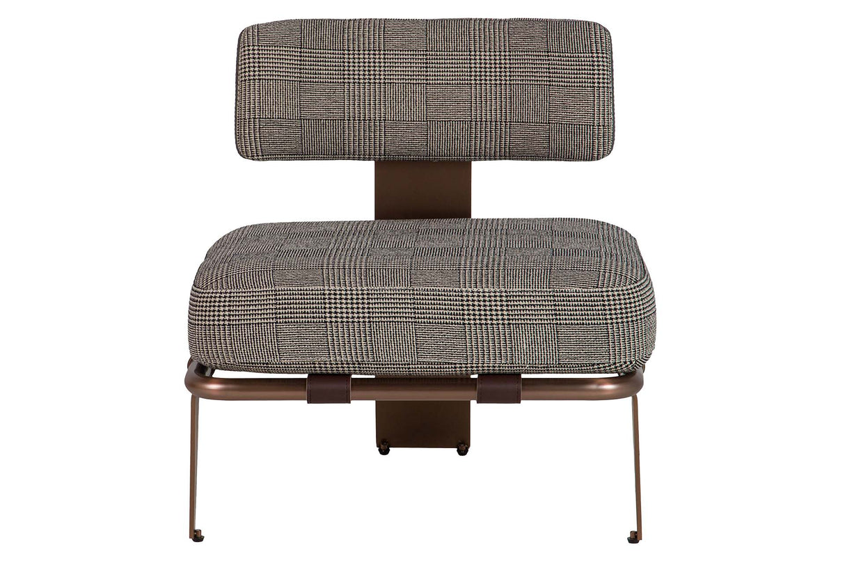 BUTACA CUERO ACERO INOXIDABLE BOISE 65x65x72 CM