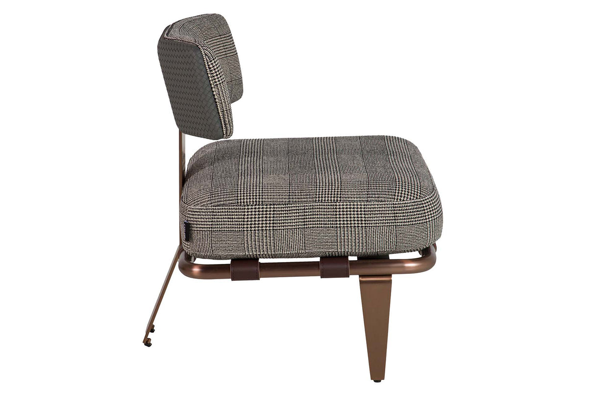 BUTACA CUERO ACERO INOXIDABLE BOISE 65x65x72 CM