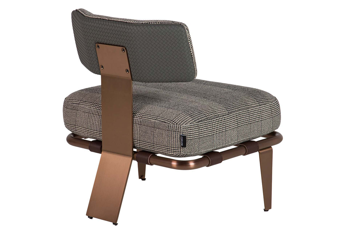 BUTACA CUERO ACERO INOXIDABLE BOISE 65x65x72 CM