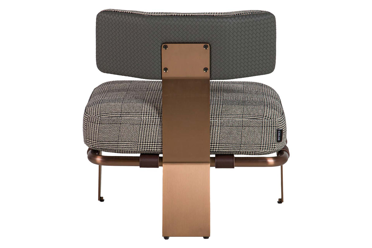 BUTACA CUERO ACERO INOXIDABLE BOISE 65x65x72 CM