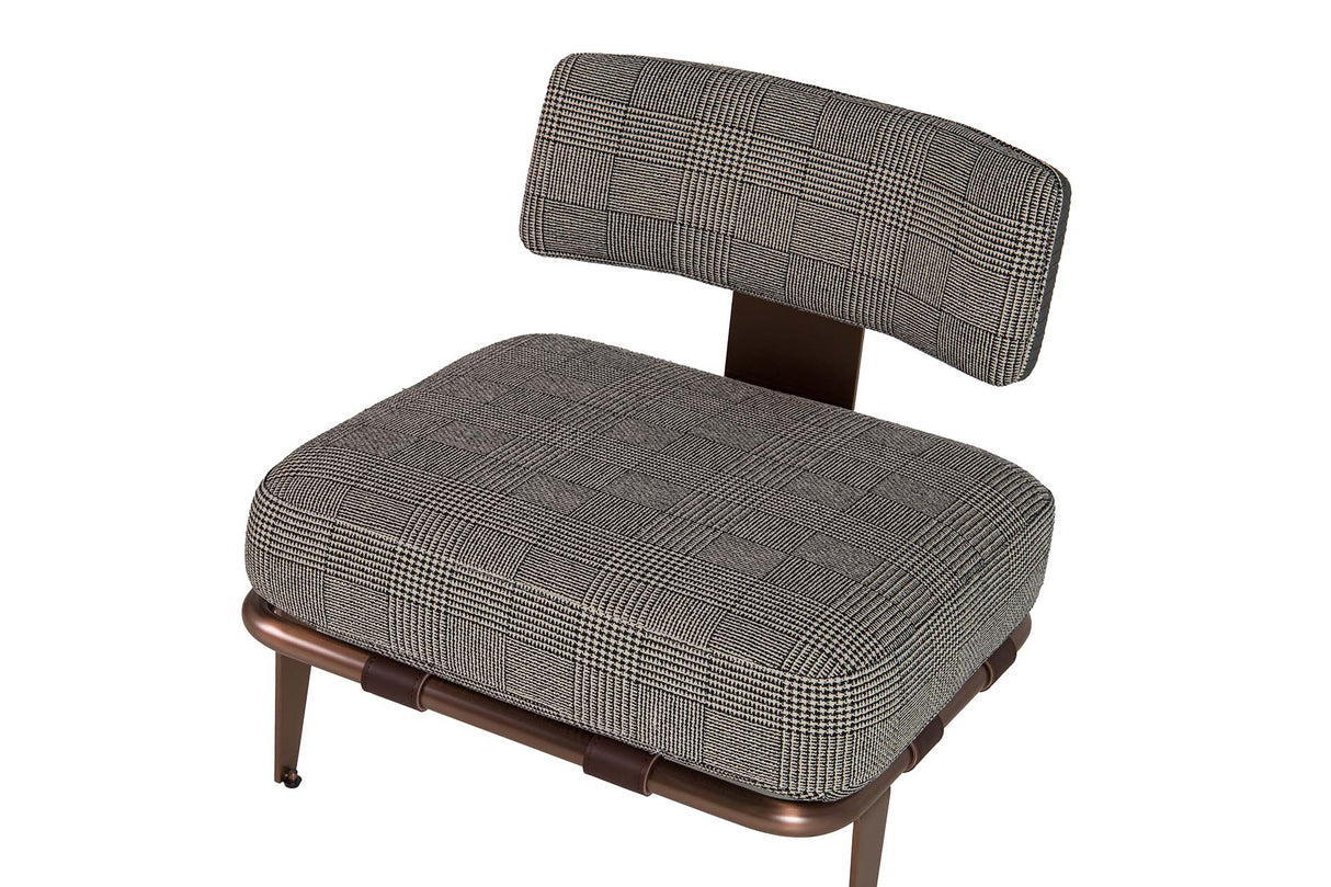 BUTACA CUERO ACERO INOXIDABLE BOISE 65x65x72 CM