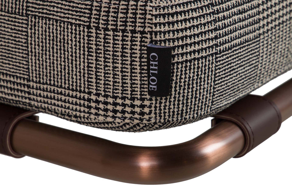 BUTACA CUERO ACERO INOXIDABLE BOISE 65x65x72 CM