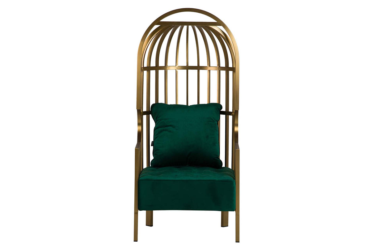 Samt Charleston Edelstahl Sessel 68x68x150 cm