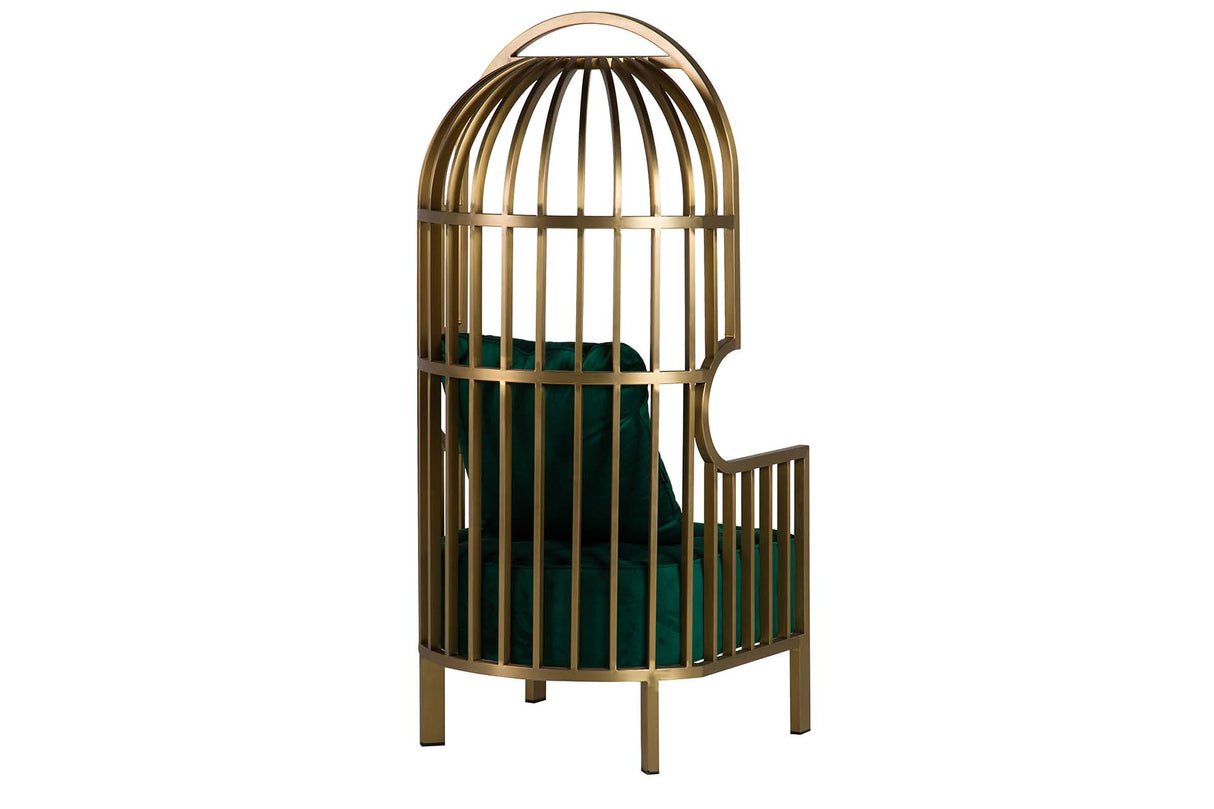 Samt Charleston Edelstahl Sessel 68x68x150 cm