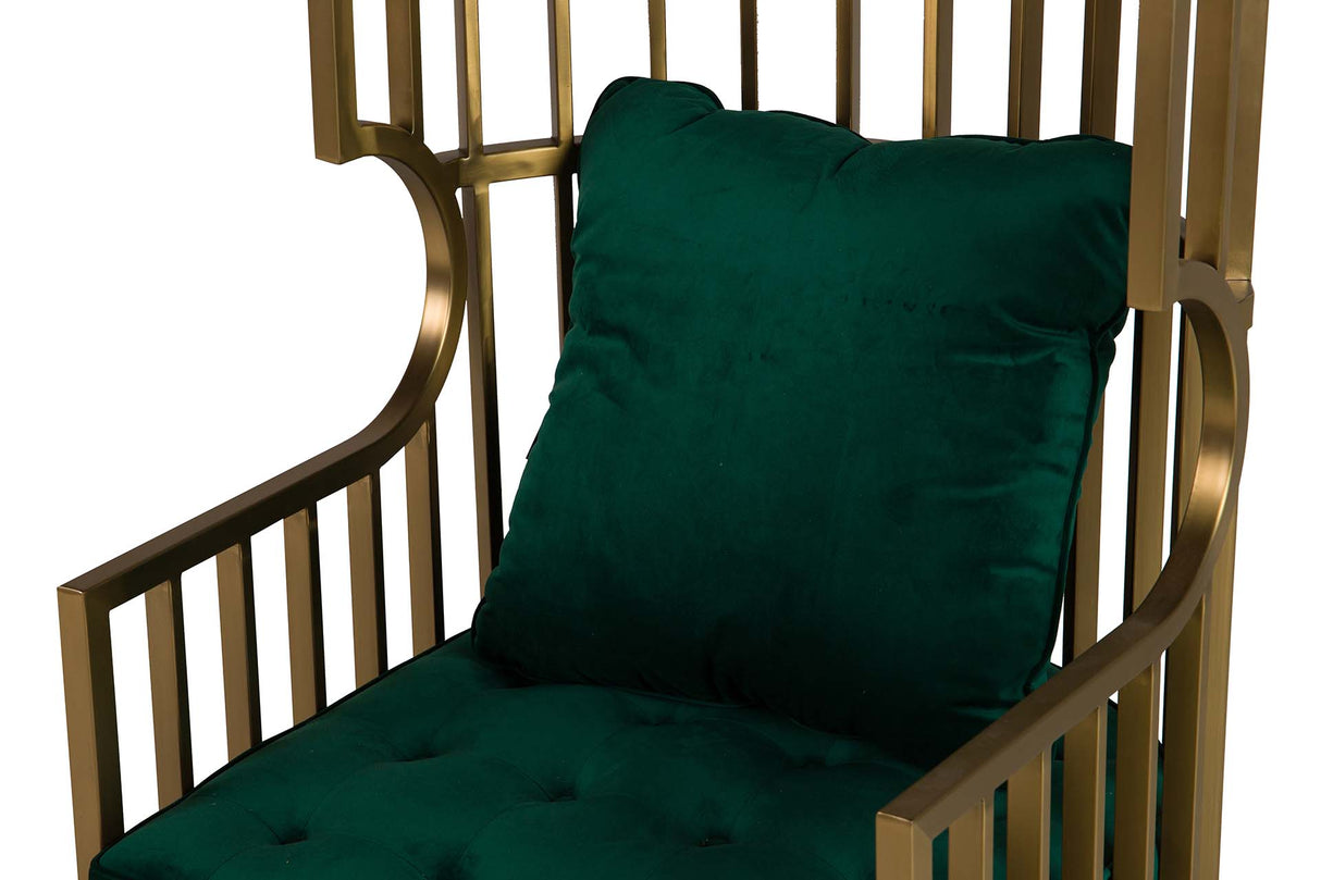 Samt Charleston Edelstahl Sessel 68x68x150 cm