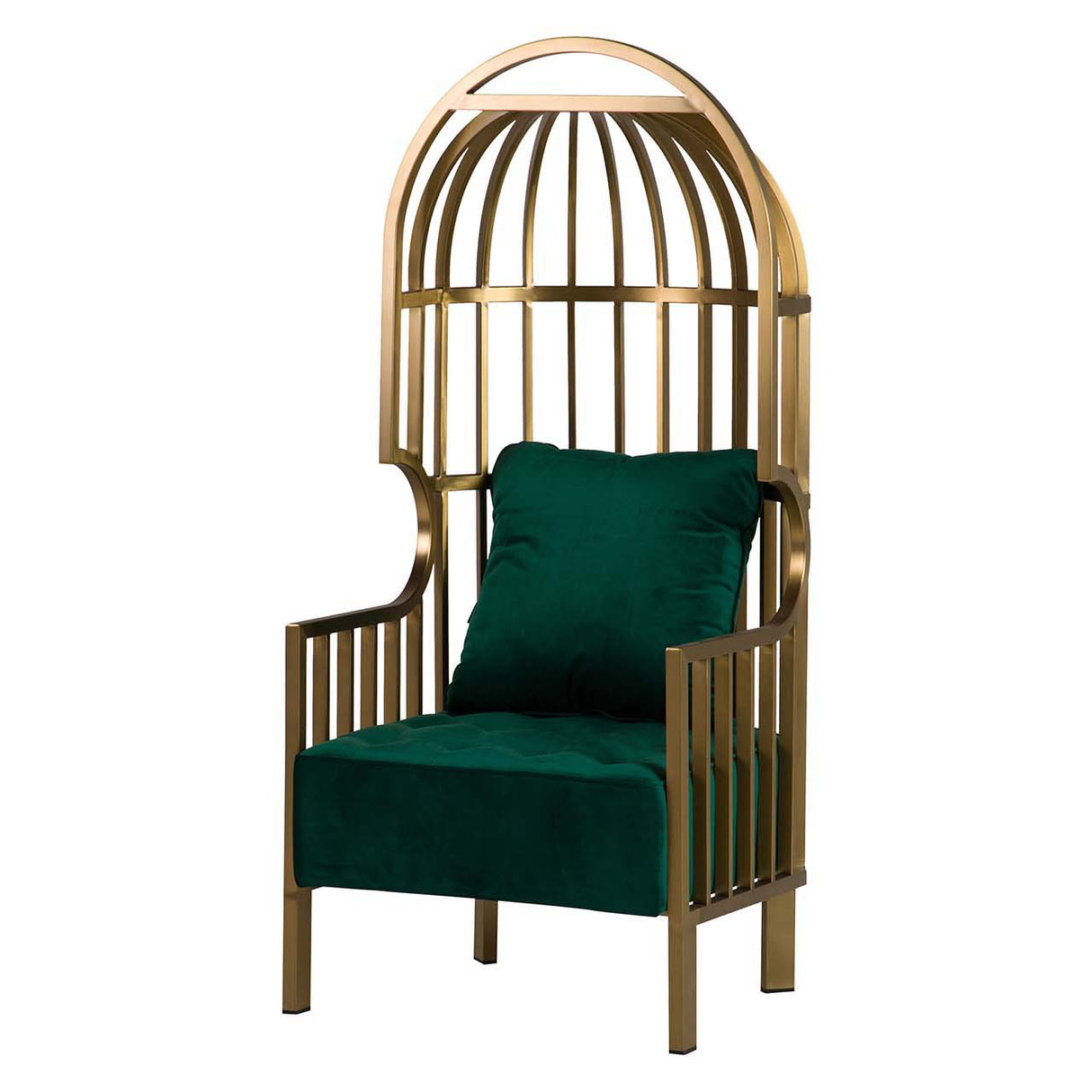 Samt Charleston Edelstahl Sessel 68x68x150 cm