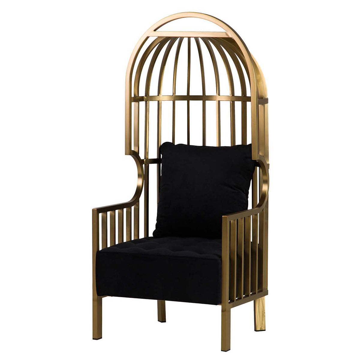 Velvet Charleston en acier inoxydable fauteuil 68x68x150 cm