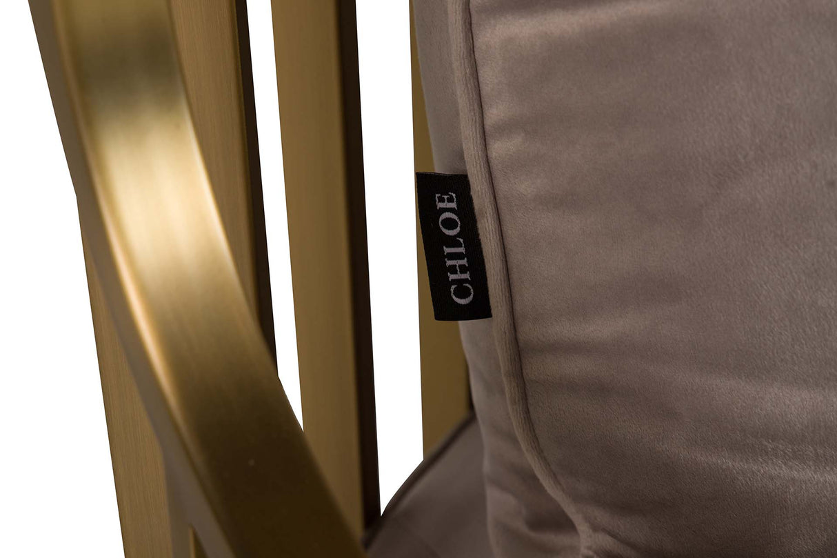 Samt Charleston Edelstahl Sessel 68x68x150 cm