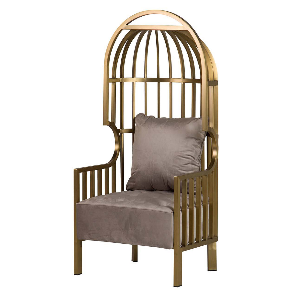 Samt Charleston Edelstahl Sessel 68x68x150 cm