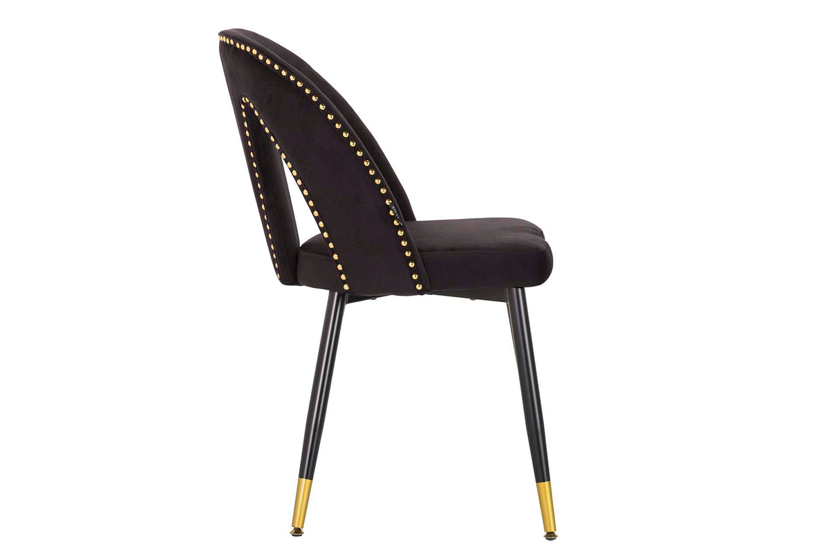 Velvet Black Stowe 49x54x78 cm Stuhl