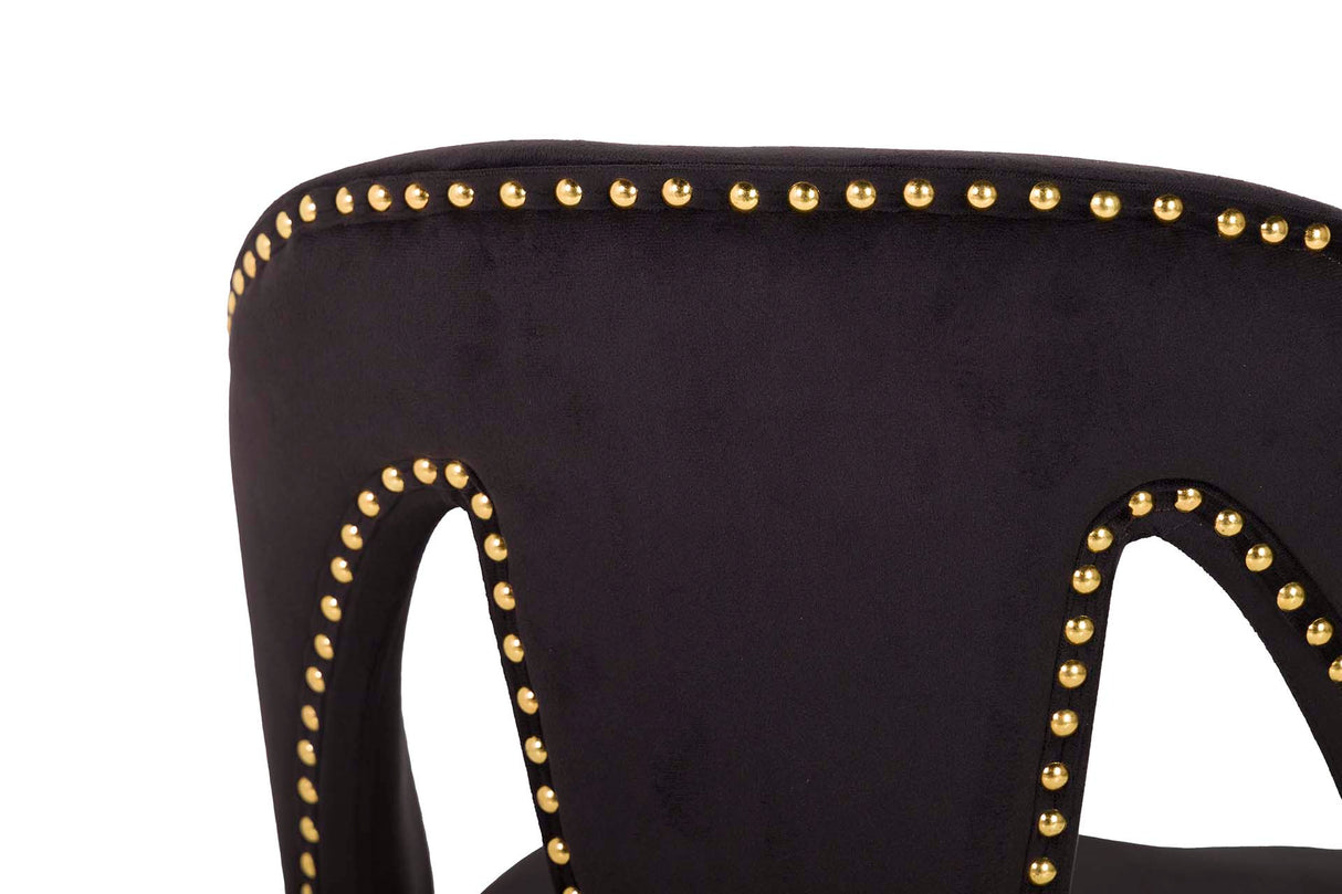 Velvet Black Stowe 49x54x78 cm Stuhl