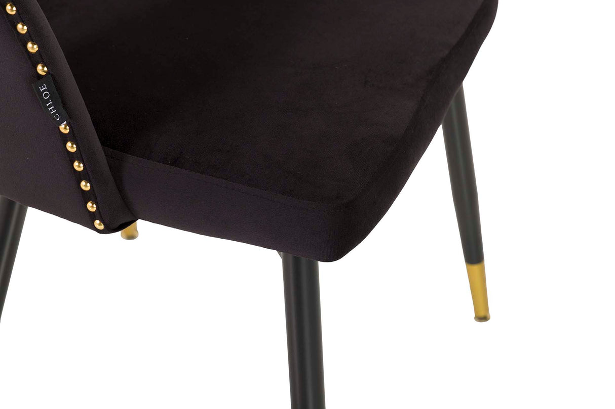 Velvet Black Stowe 49x54x78 cm Stuhl