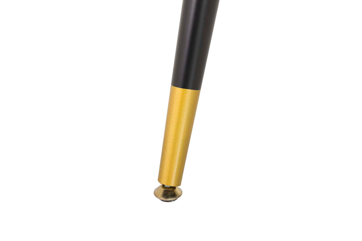 Chaise de tachuelas en velours noir Aspen 49x54x79 cm