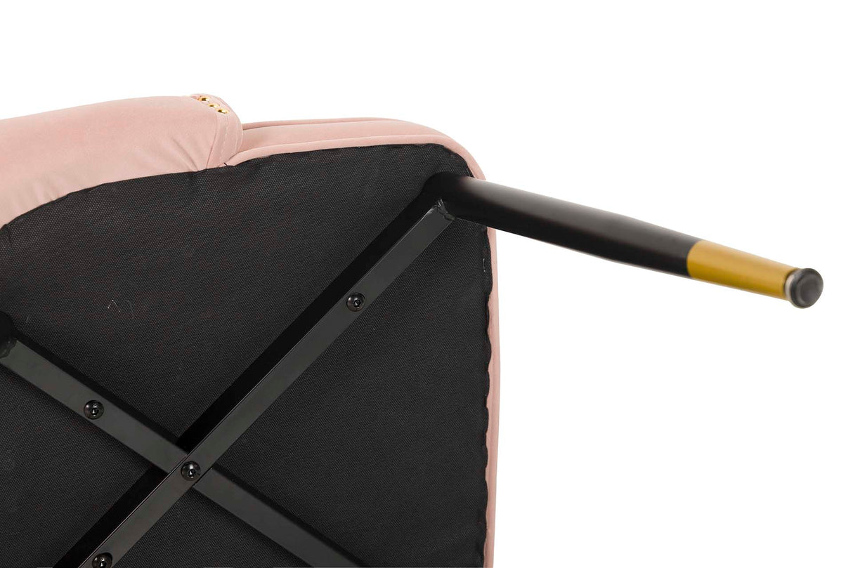 Velvet Rosa Aspen 49x54x79 cm chaise de tachuelas