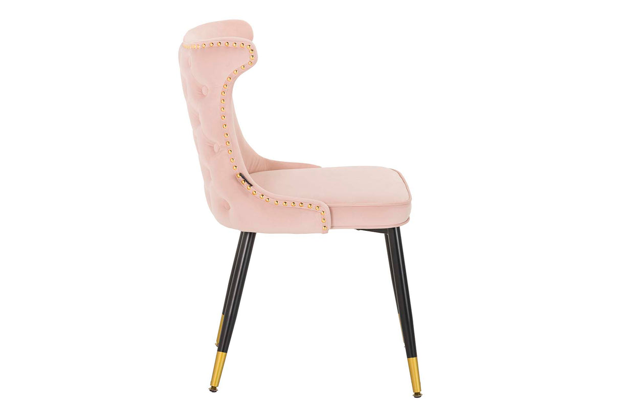 Velvet Rosa Aspen 49x54x79 cm chaise de tachuelas
