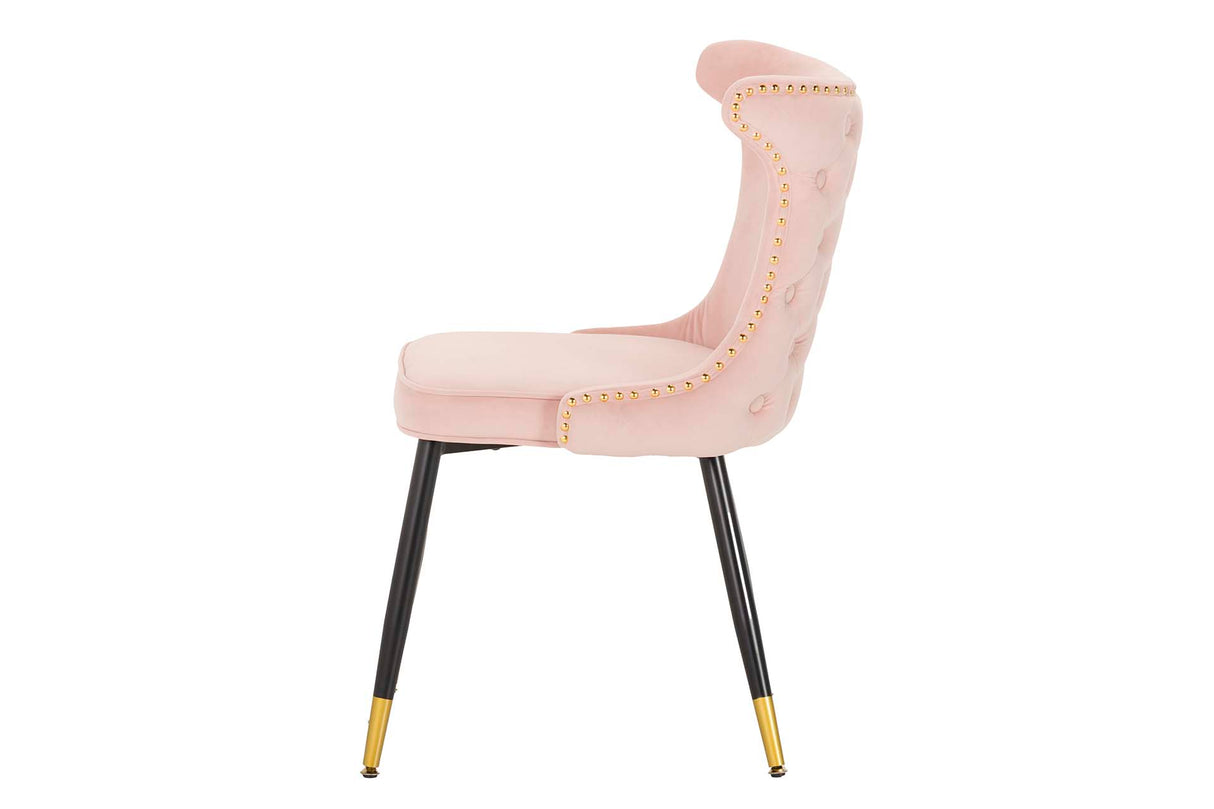 Velvet Rosa Aspen 49x54x79 cm chaise de tachuelas