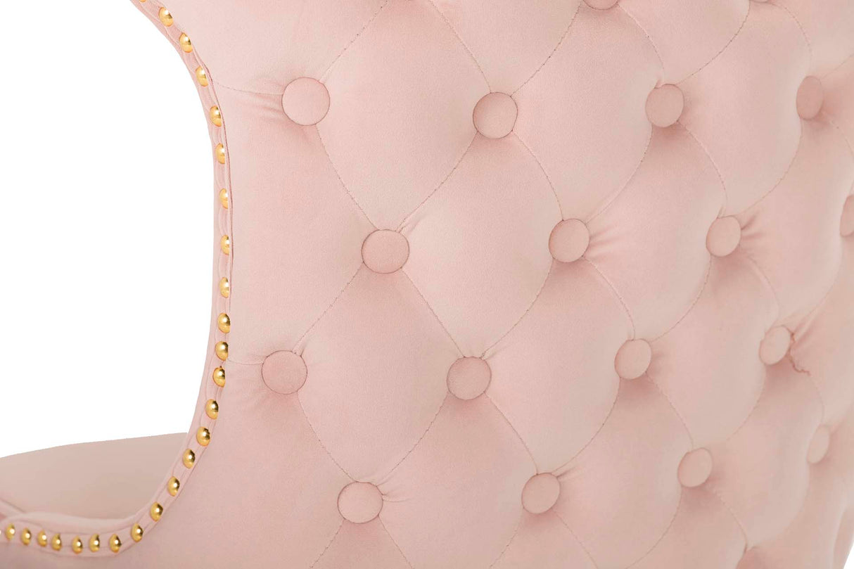 Velvet Rosa Aspen 49x54x79 cm chaise de tachuelas