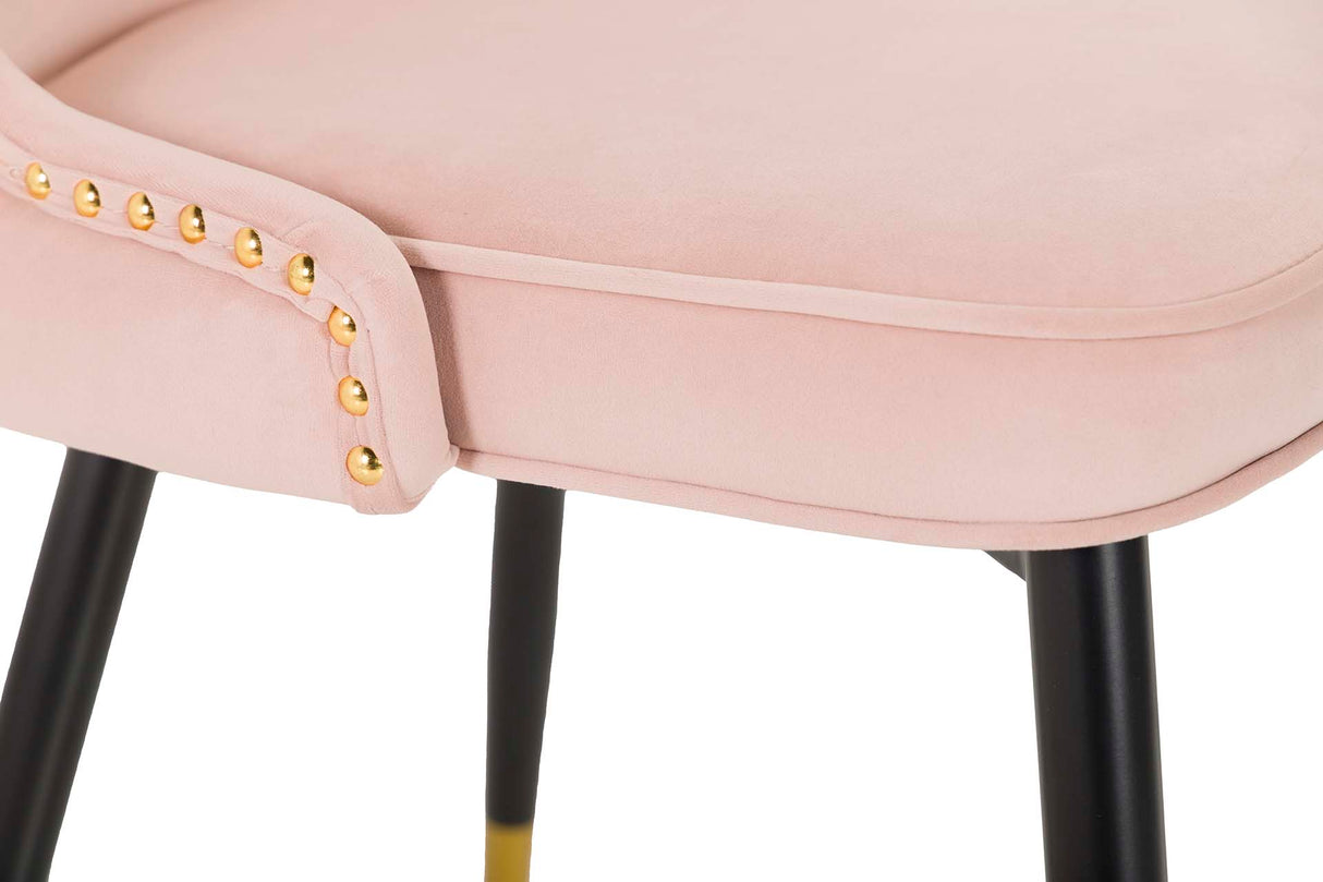 Velvet Rosa Aspen 49x54x79 cm chaise de tachuelas