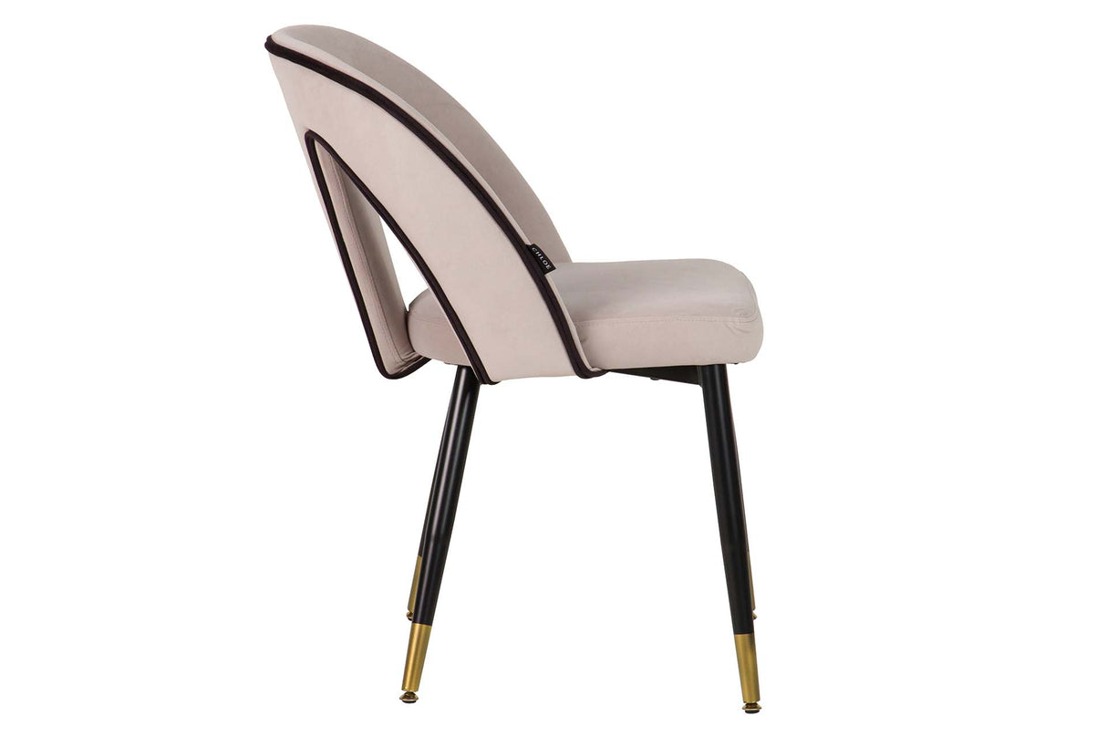 Stowe Grey Velvet Chair 49x54x82 cm