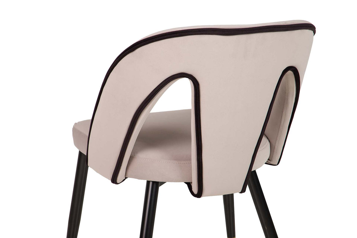 Stowe Grey Velvet Chair 49x54x82 cm